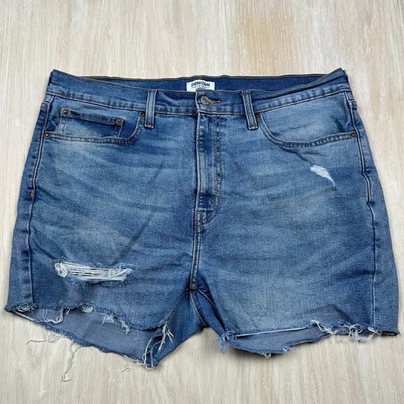 Denizen from Levi's Distressed High Rise Blue Denim Casual Jean Shorts 36 - Picture 1 of 15